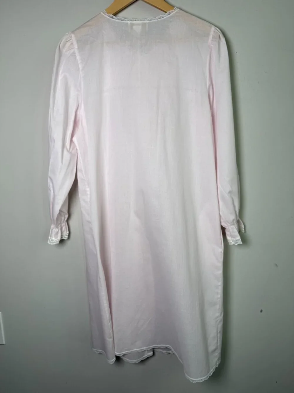 Vintage Cachet Pink Embroidered Lace Nightgown Grannycore Cottagecore Sz S
